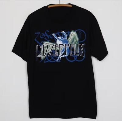 T-shirt retrò Led Zeppelin Band 1995 Top Maglietta Regalo Per Fan Unisex Nero S-4XL