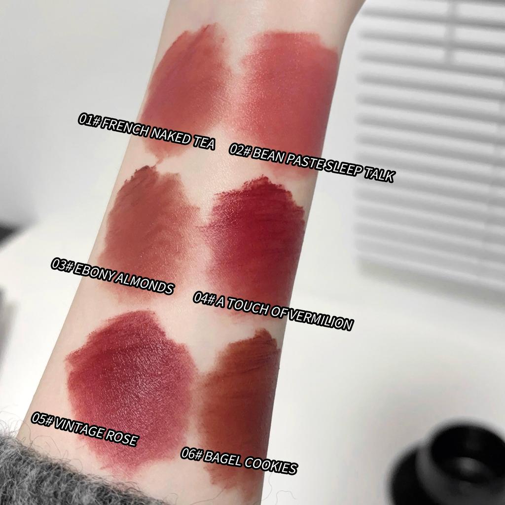 GEGE BEAR Dream Sweetheart Velvet Lip Glaze Nude Matte Lipstick,24 Hour Natural Velvet Smooth Crayon Lip Stain