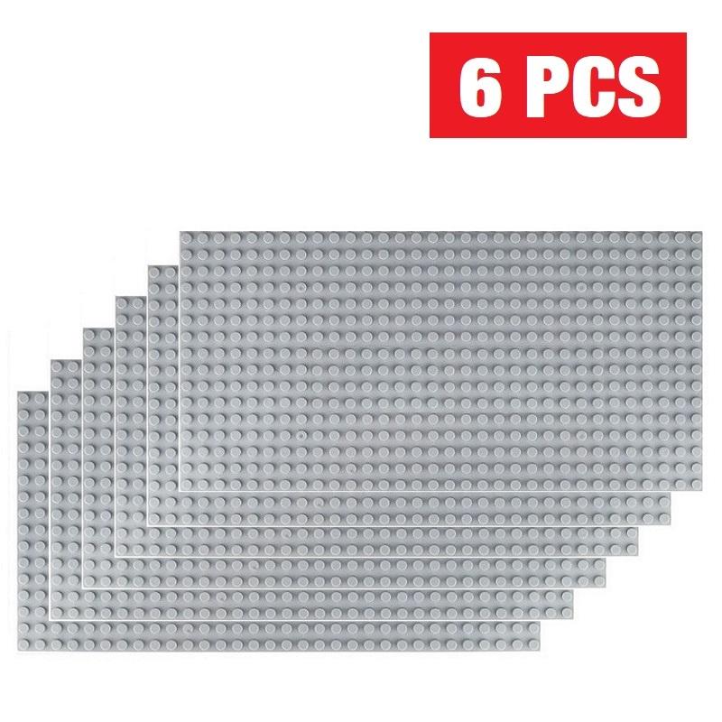 

6PCS Baseplate Bricks 32x32 16x32 Dots Base Plate Classic Building Blocks DIY Assembly ABS Plastic Compatible Brand Figures City