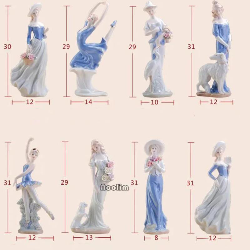 NooLim Figurine elegante Zeițe din ceramică – Statuetă din porțelan pentru decor de nuntă și cadouri pentru casă