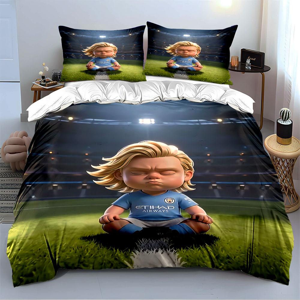 "Cartoon Soccer Stadium Bedding" Bedding Duvet Cover Set Duvet Cover Pillowcases  (1 * Duvet Cover 2 * Pillowcases, without duvet insert)