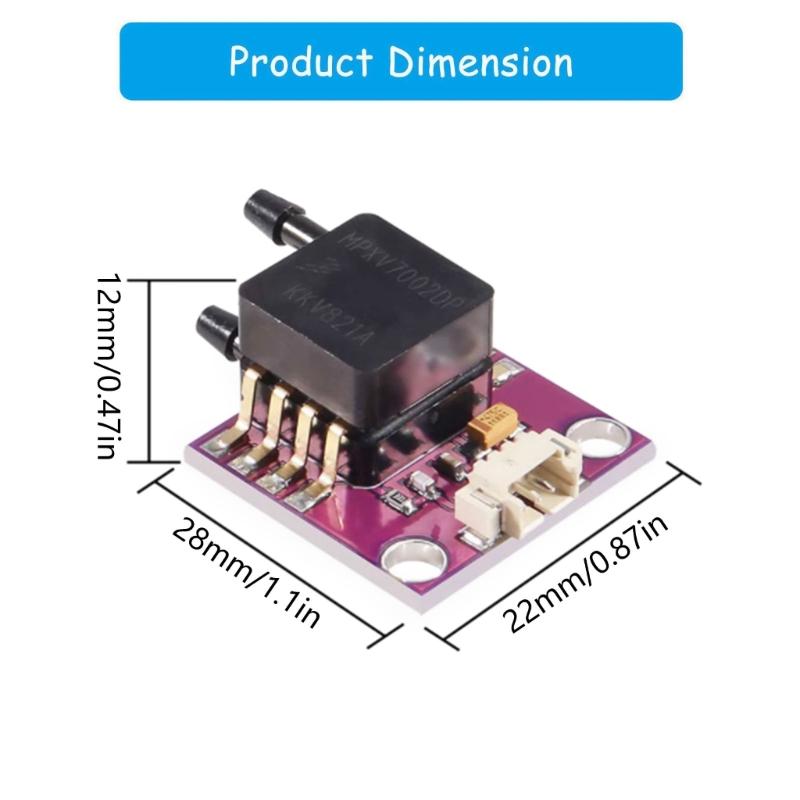 MPXV7002 Piezoresistive Transducer Airspeed Meter Breakouts Board Transducer Pressure Sensors for Microcontroller