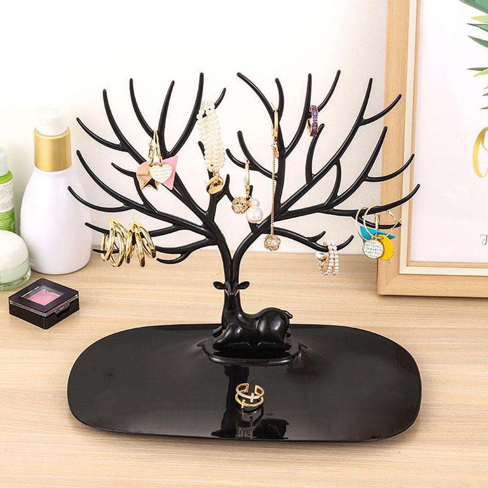 Tree Shape Deer Tray Hanger Ring Display Tools Jewelry Display Rack Jewelry Organizer Ornament