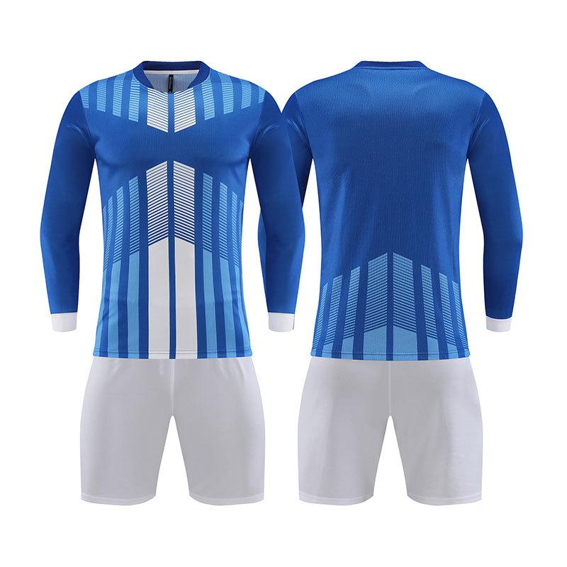 Short-sleeved Football Jersey Set The Same Long-sleeved Football Training Jersey Is A Team Breathable Competition Jersey.