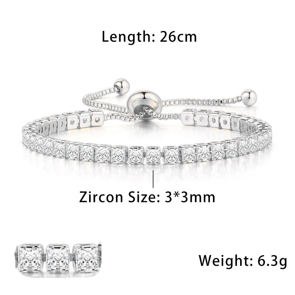Fashionable Zircon Tennis Bracelets for Women Dazzling Various Shape Crystal Chain On Hand Trend Sexy Party Accessories Jewelry