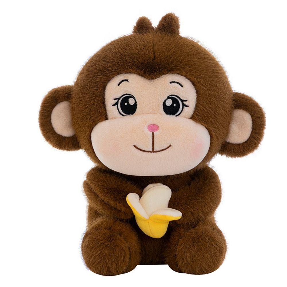 Fluffy Monkey Stuffed Doll PP Cotton Banana Monkey Doll Banana Monkey Plush Toy Room Decoration