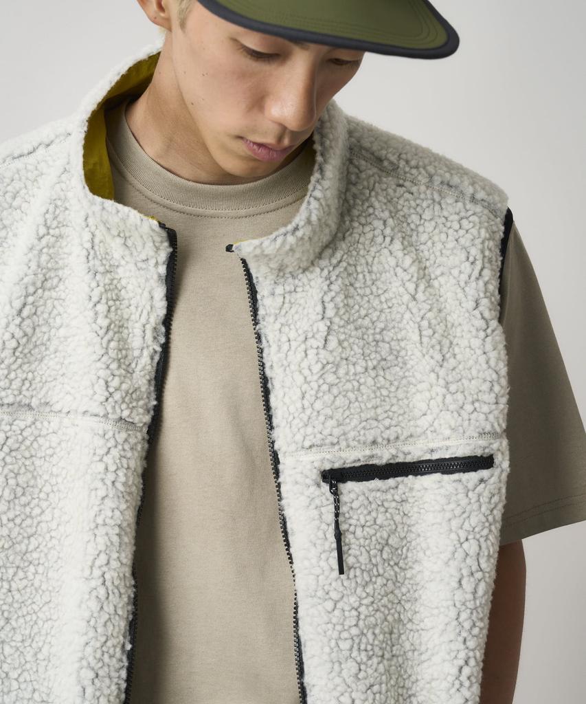 Gramicci Reversible Sherpa Vest Natural / Chartreuse