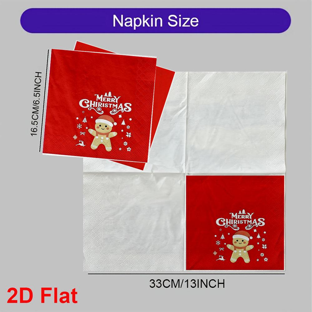 20pcs Disposable Napkins with Christmas Collection Pattern Print for Wedding,Parties,and Daily Use for Thanksgiving Fall Christmas Table Decoration
