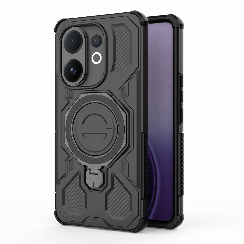 For Vivo V60 5G Magnetic Case Rotating Metal Kickstand Shockproof PC+TPU Phone Back Cover