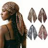 Leopard Print Faux Silk Scarf - 90cm Versatile Retro Headscarf for Women