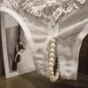 Sexy Pearl G String Žena Otevřený rozkrok Tanga Dámské spodní prádlo Spodní prádlo Kalhotky s nízkým pasem K21