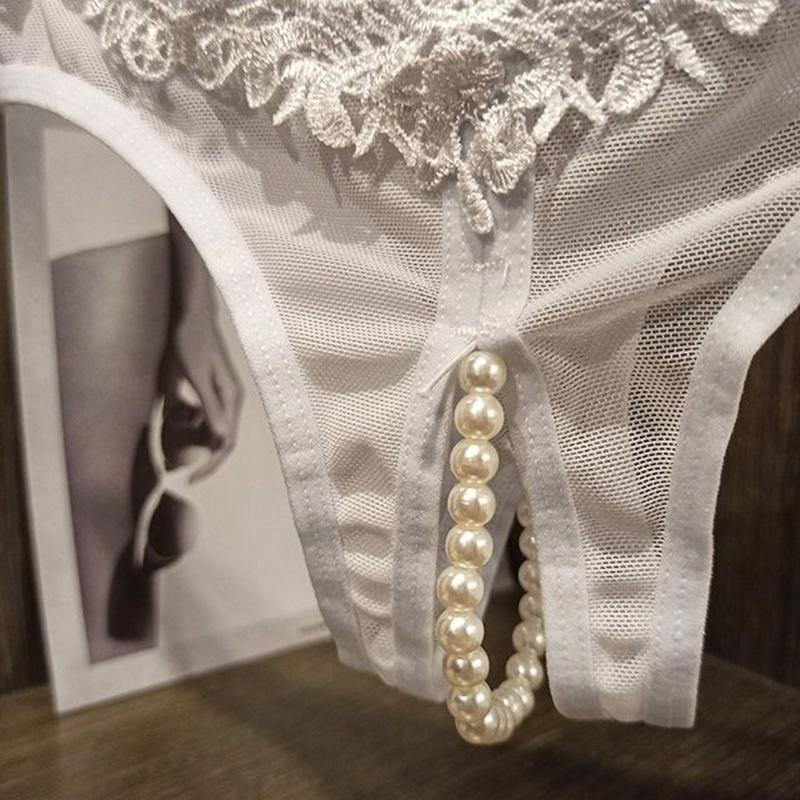 Sexy Pearl G String Žena Otevřený rozkrok Tanga Dámské spodní prádlo Spodní prádlo Kalhotky s nízkým pasem K21