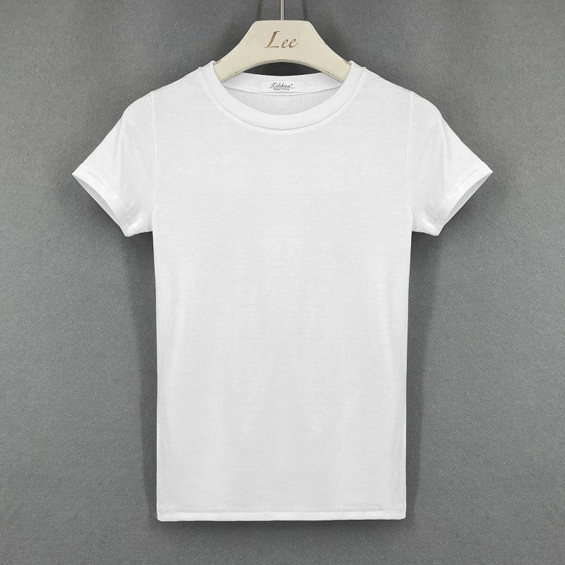 Korean Style Slim Fit Women's Solid Color Short-Sleeve T-Shirt