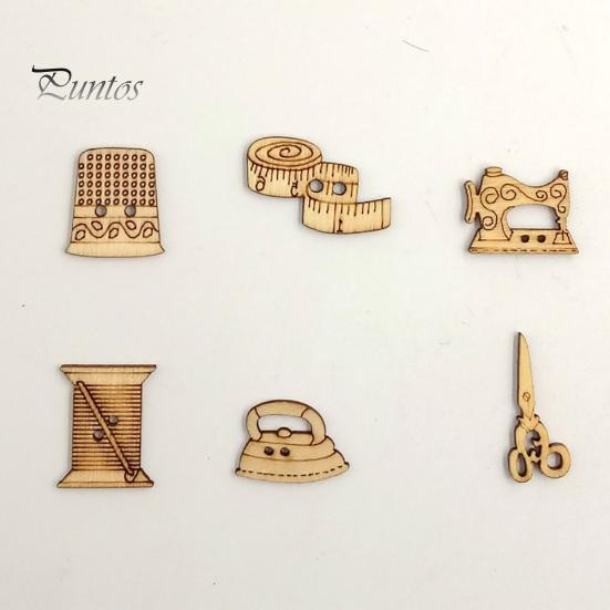Tool 50pcs Sewing Cute Shape Wooden Buttons Diy Needlework Scrapbooking Craft