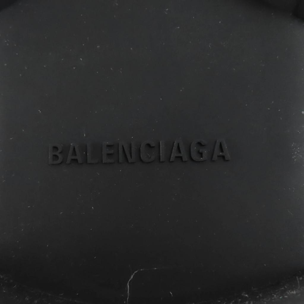 Great BALENCIAGA short boots TROOPER Black series rubber Women 679326 Used