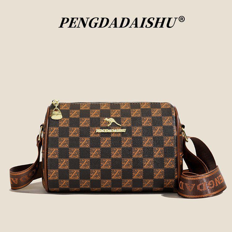 Versatile Retro Plaid Small Square Bag with Wide Shoulder Strap 2025