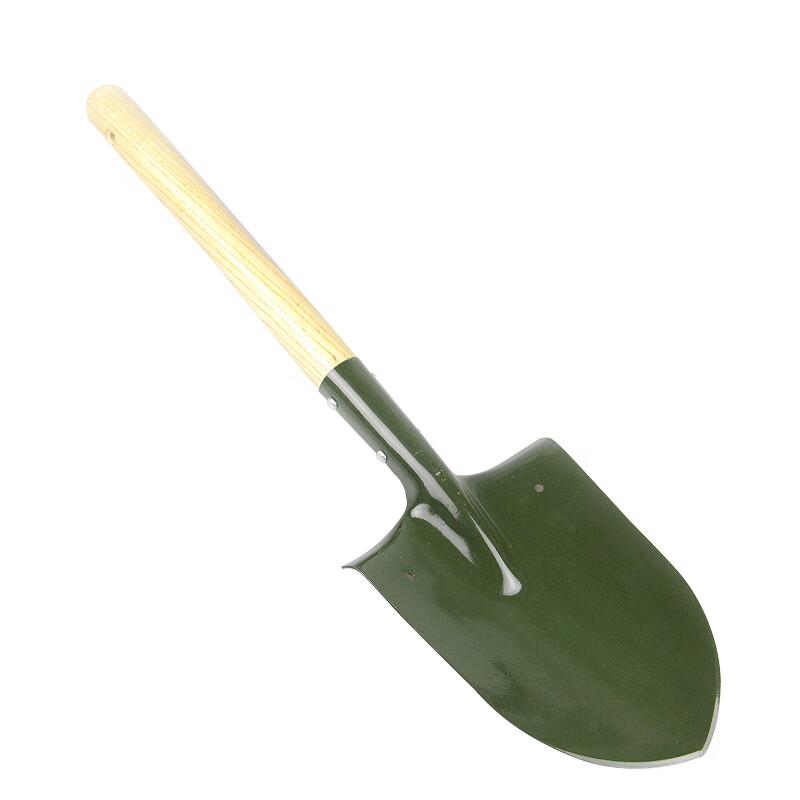 Large Wooden Handle Pointed Shovel