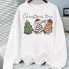 (Asian Size) lovely letter style Christmas holiday Graphic Tee Women autumn winter Casual Fashion Top Clothing Print T Shirt Long Sleeve T-shirts