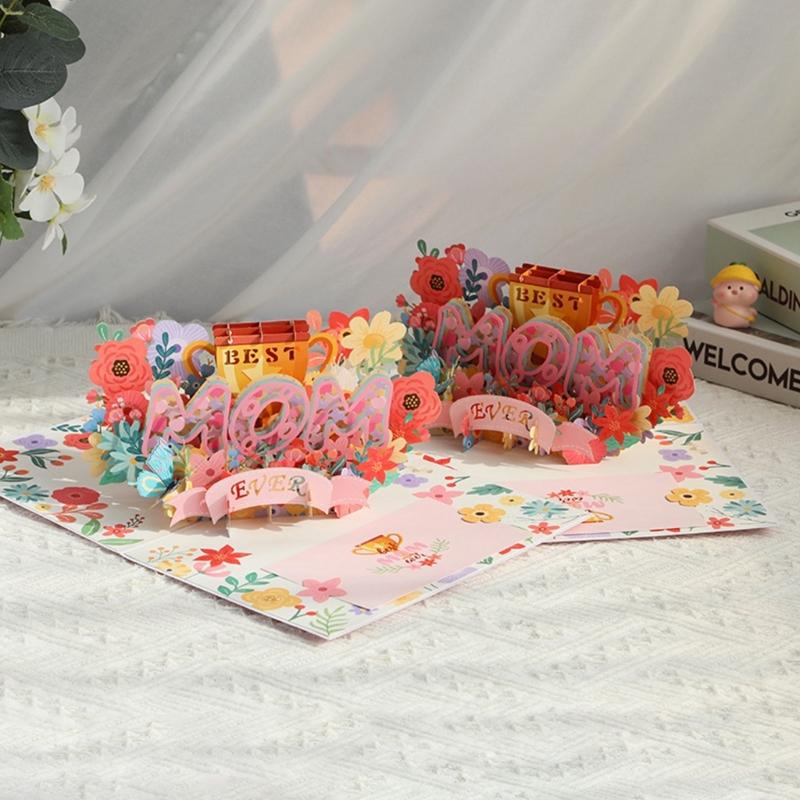 Mother's Day Greeting Card Handmade Paper Carving Mother's Day Card For Mom Grandma Birthdays Festival Celebration