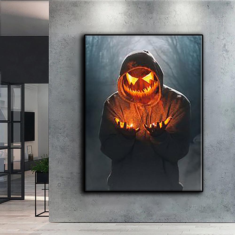 Diamantmålning Halloween skrämmande pumpa huvud Man broderi korsstygn Rhinestone heminredning