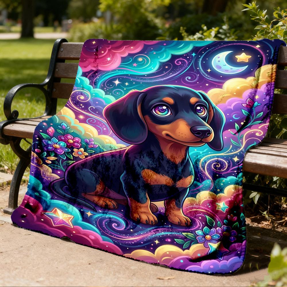 1pc Dachshund FantasyOutdoor Blanket, Soft And Comfortable Blanket, Casual Warm Outdoor Blanket, Good Birthday Gift yy260328067