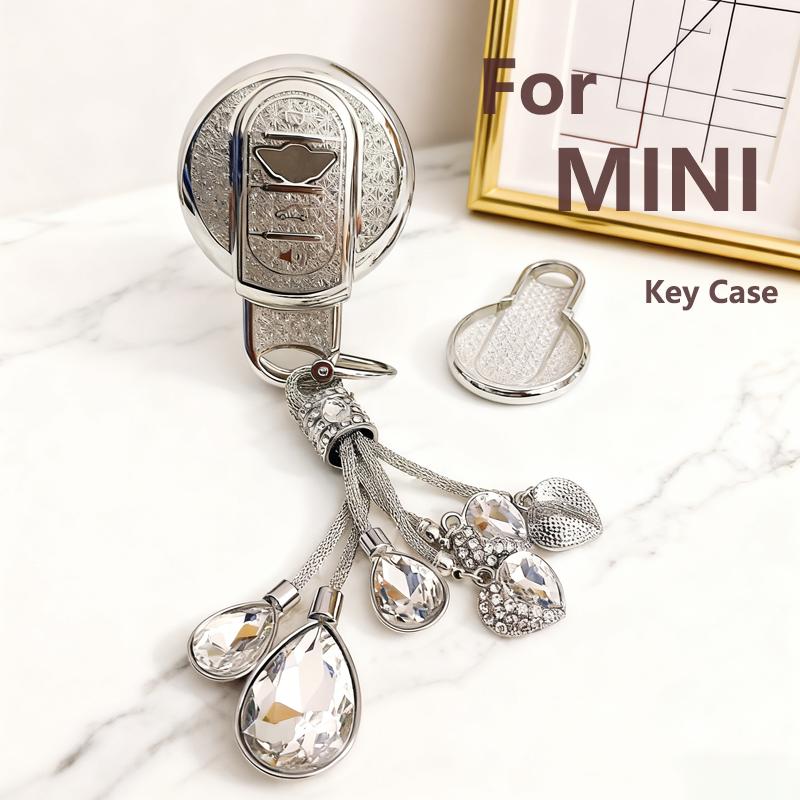 White Diamond Tpu Fit For Bmw Mini Cooper S Jcw One Series F54 F55 F56 F57 F60 Clubman Countryman Smart Auto Key Fob Cover Case Remote Mount Bag