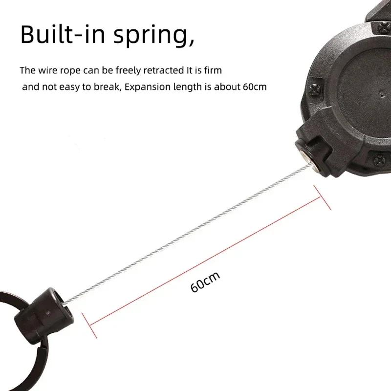 Automatic Retractable Wire Rope Luya Anti-theft Tactical Keychain Telescopic Belt Keyring Outdoor Carabiner Hook Backpack Buckle