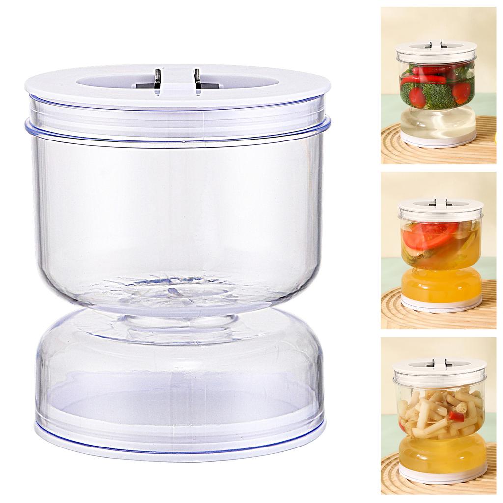 27oz Pickle Jar with Strainer Flip Leakproof Airtight Lid Hourglass Pickle Juice Separator Jar from