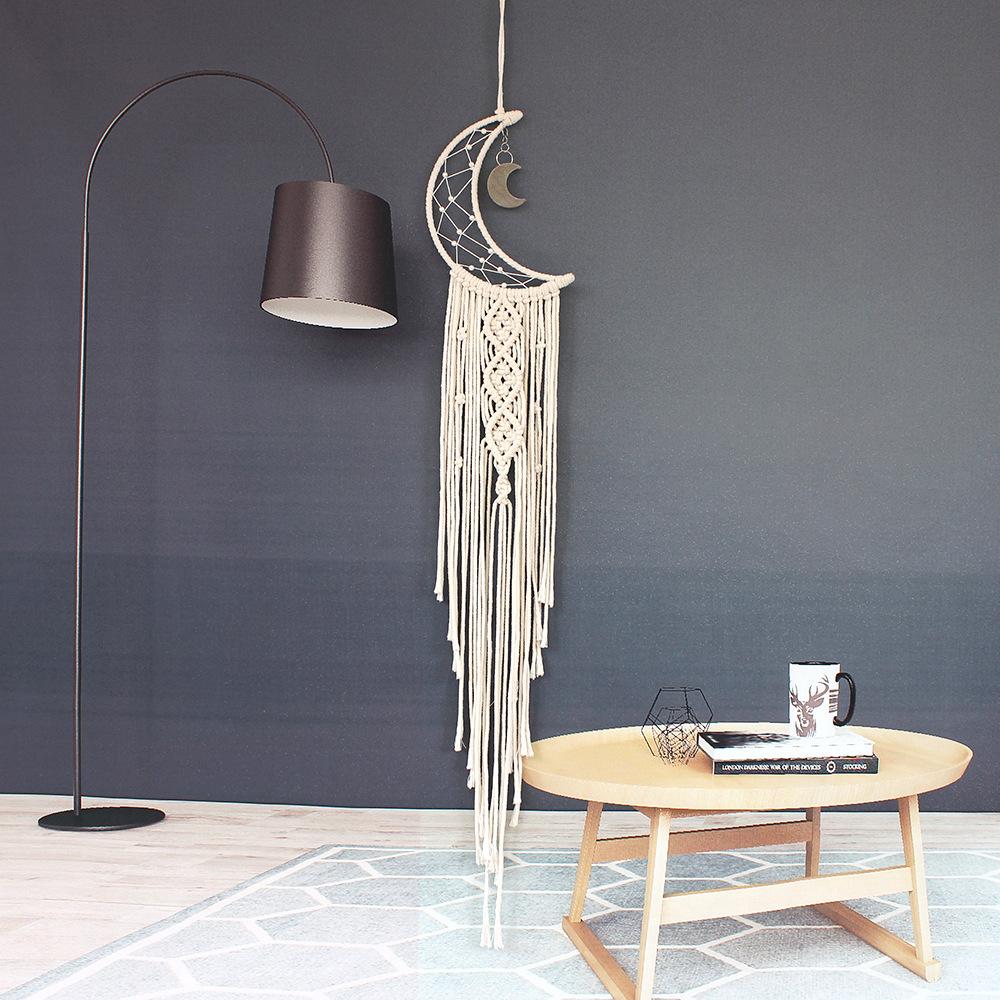 Hand-woven Tapestry Moon Dreamcatcher Scandinavian Tapestry Birthday Gift Wall Decoration Home Hanging Decoration