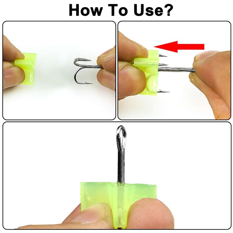 50 ks/lot Odolné ochranné krytky Kryt háčku na ryby Bezpečný trojháček Rybářské vybavení Lehké příslušenství s drážkami Rukávy Nástroje