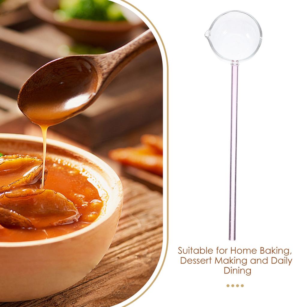 Creative Glass Spoon Long Handle for Mixing and Serving Temperature Resistant Spoon Ideal for Latte Cappuccino Hot Chocolate