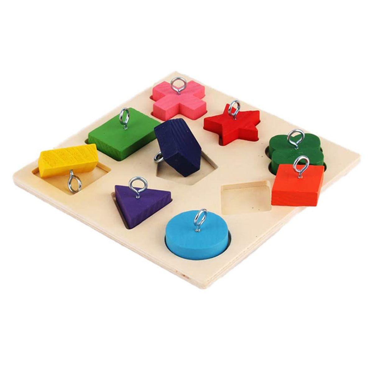 

Cockatiel IQ Training Intelligence DIY Colorful Educational Parrot Block Puzzles Wooden Bird Toys Random Color