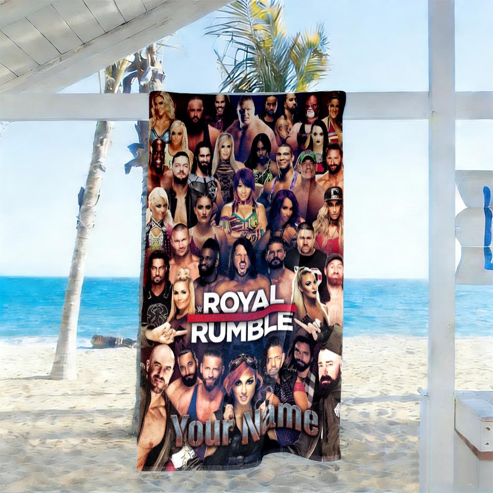 Royal Rumbl Customized Name Beach Towel Super Soft Microfiber Quickdry Fabric Portable for SwimmingBeachCamping Travel Beach AccessoriesGym