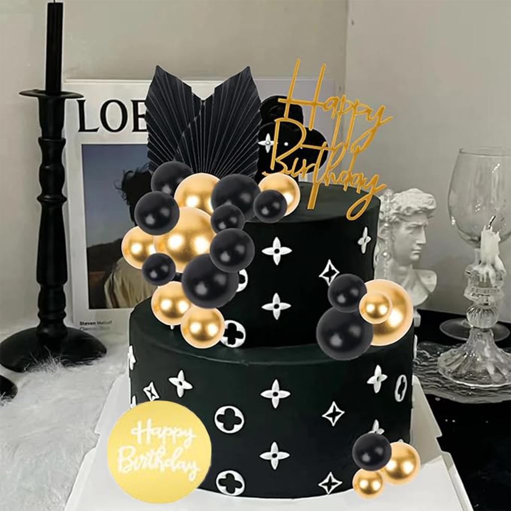 35 PCS Mini Ball Cake Topper Cupcake Insert Acrylic Cake Topper Cake Decorations for Wedding Birthday Party Baby Shower Supplies