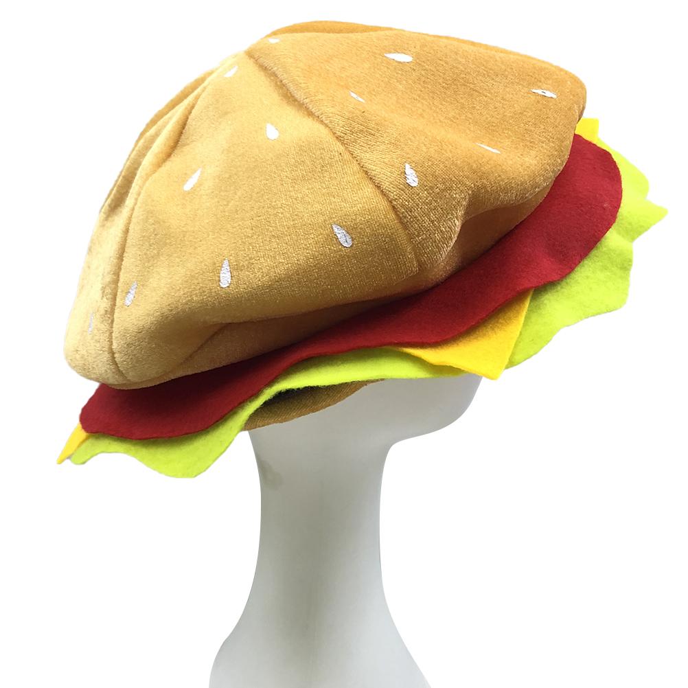 Halloween Hamburger Fancy Hat Cheeseburger Shaped Fast Food Hat Carnival Christmas Party Dress Up