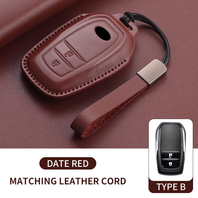 New Leather Car Remote Key Case Cover Shell for Toyota Prius Camry Corolla Avalon CHR RAV4 Land Cruiser Prado Keyless Key Fob