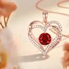 Boîte Cadeau Rose Double Cœur Collier Amour - incrusté Collier pour Femmes Anniversaire