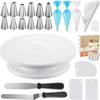 Ensemble de décoration de gâteau de 71 pièces: Plateau tournant, Douilles, Poches, Racloir, Spatule