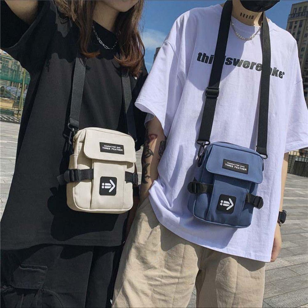 Large Capacity Messenger Crossbody Bag Korean Oxford Cloth Bag Simple Chest Bag  Unisex
