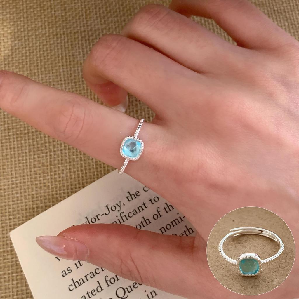 French Vintage Red Oval Women's 925 Silver-Plated Adjustable Ring - Korean Style Influencer Chic
