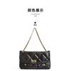 Xiaoxiang Layer Cowhide Grid High-end Chain Bag Women's Doubles Pocket Large Capacity Versatile Single Shoulder Tote