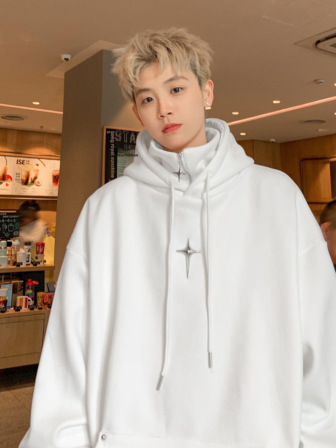 

Мужская модная куртка из двух частей с капюшоном и имитацией полумолнии - ретро, элитная, гонконгский стиль