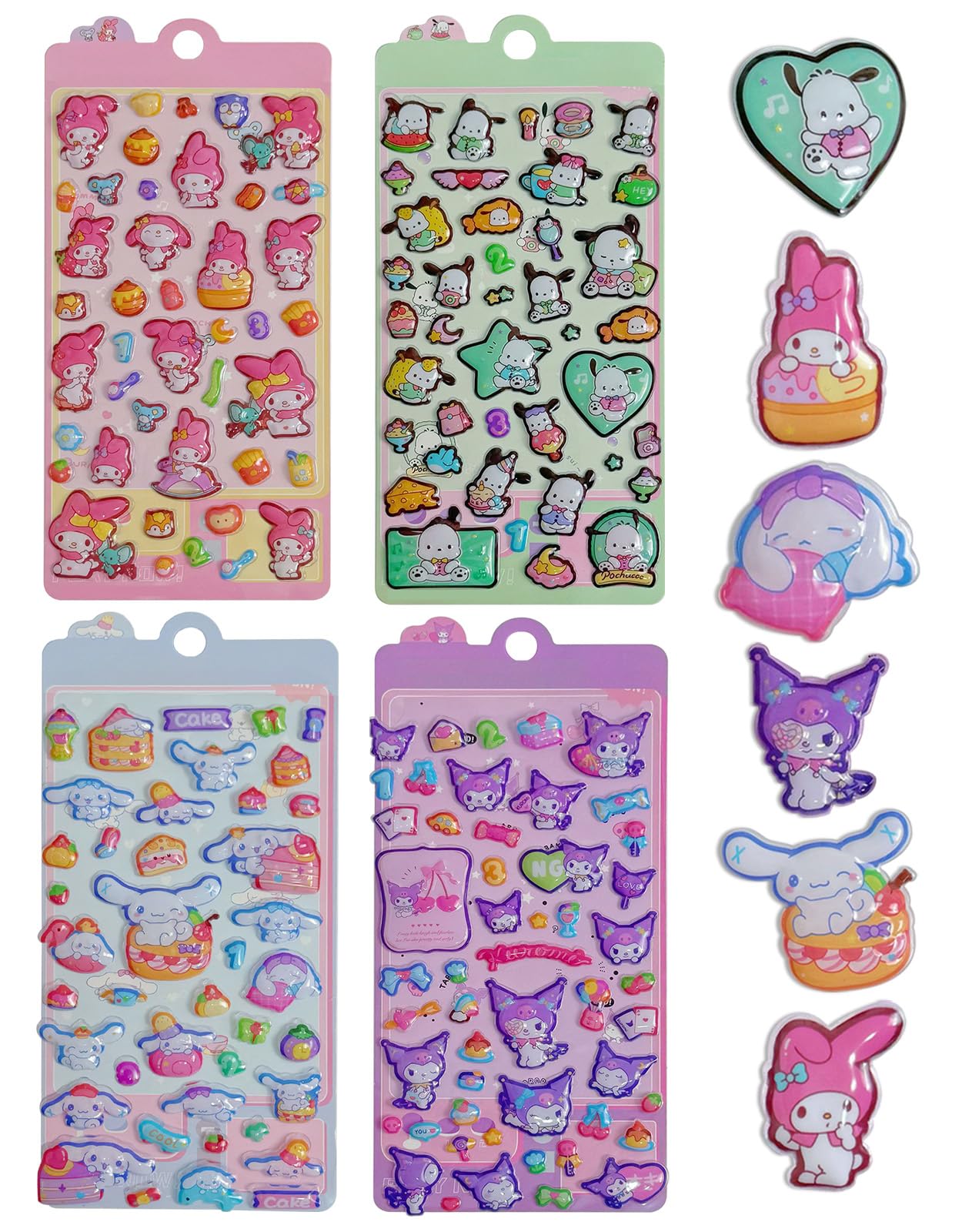 

Ziifun 3D Bubble Stickers Girl Notebook Cute Adhesive Stickers B