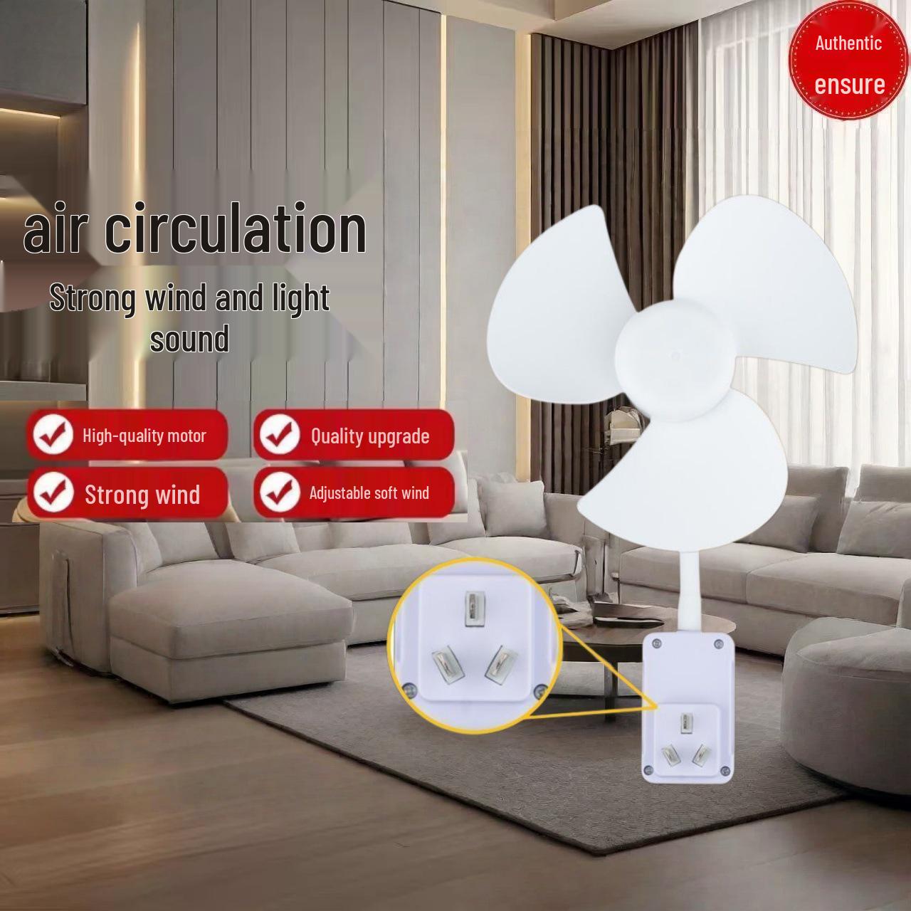 Three-Pin Socket Mini Fan Lamp Head - Silent, Energy-Saving Kitchen Fan Spare Fan Blade for Small Fan