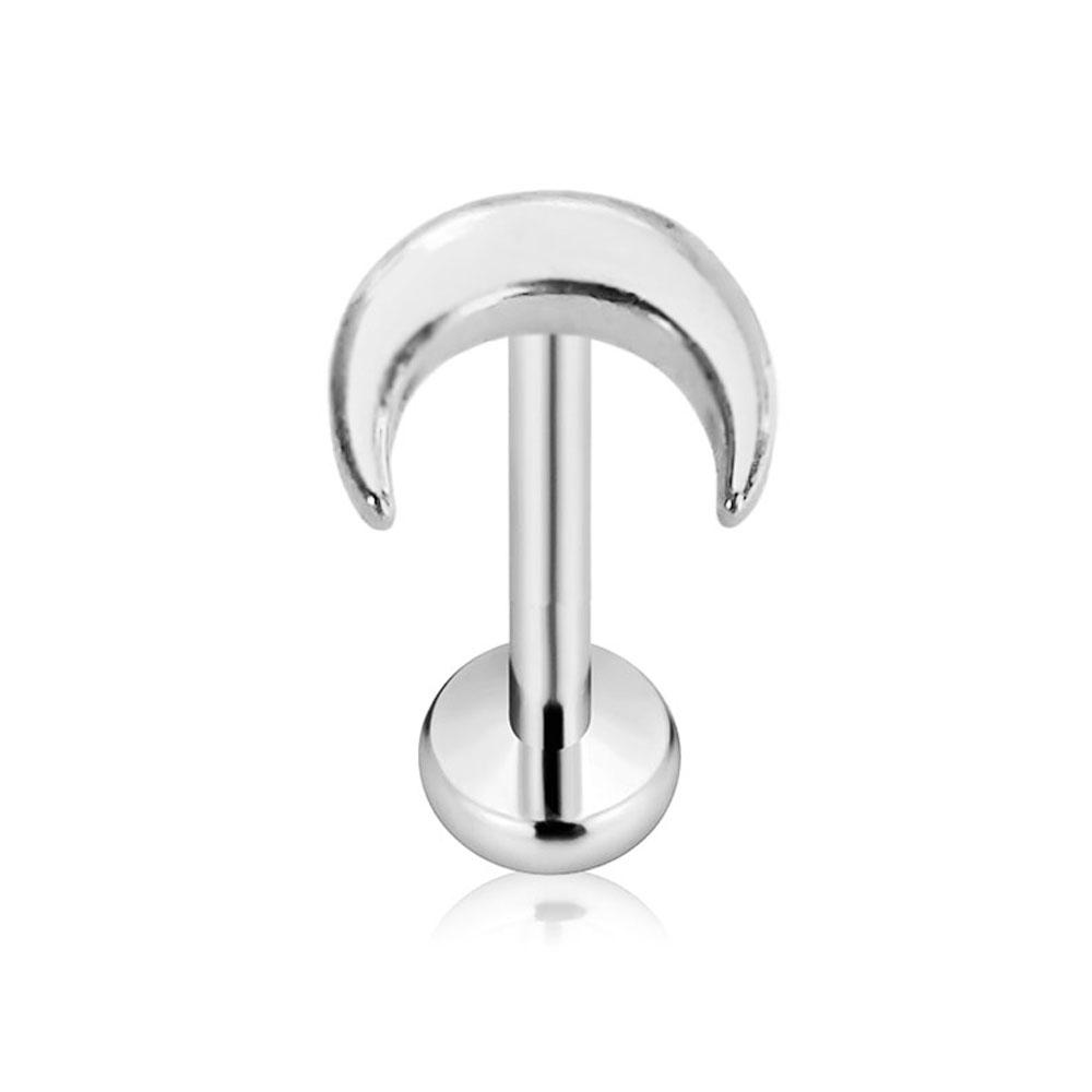 ASTM F136 G23 Titanium Snake Bee Drop Threadless Piercing Moon Cross Push In Labret Stud Flower Leaf Pin Daith Conch Earring 16G