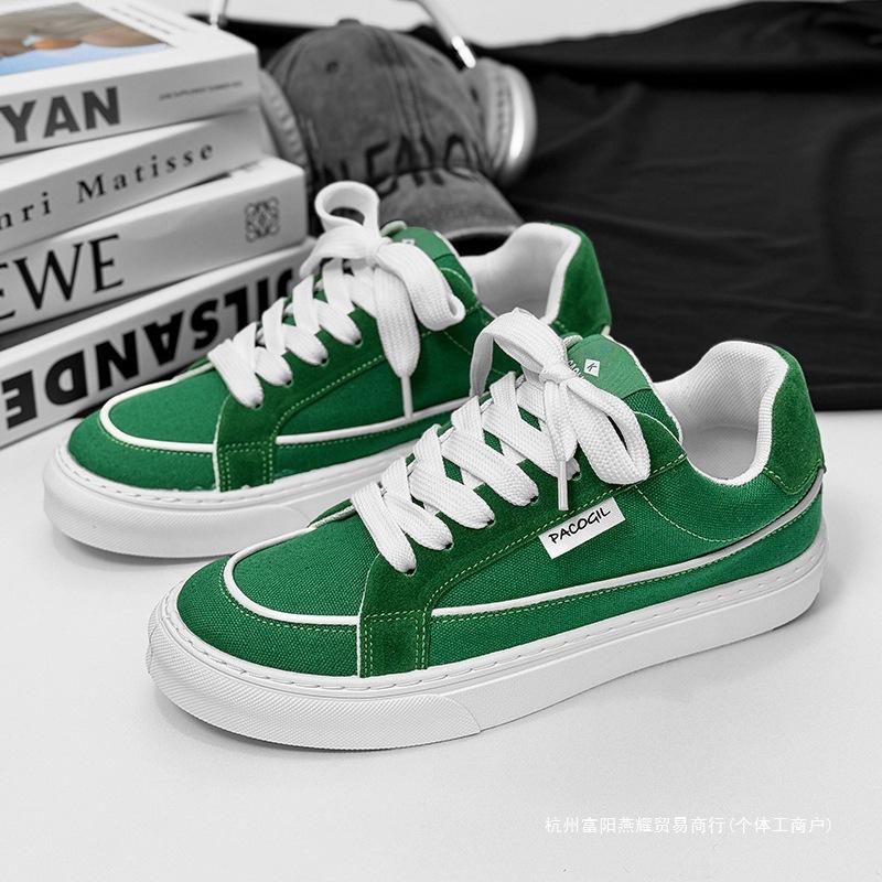 2025 New Canvas Board Shoes Trendy with Hong Kong Style Retro Student Sports Guochao Youth Men's Shoes Fashionable and Casual Large Size