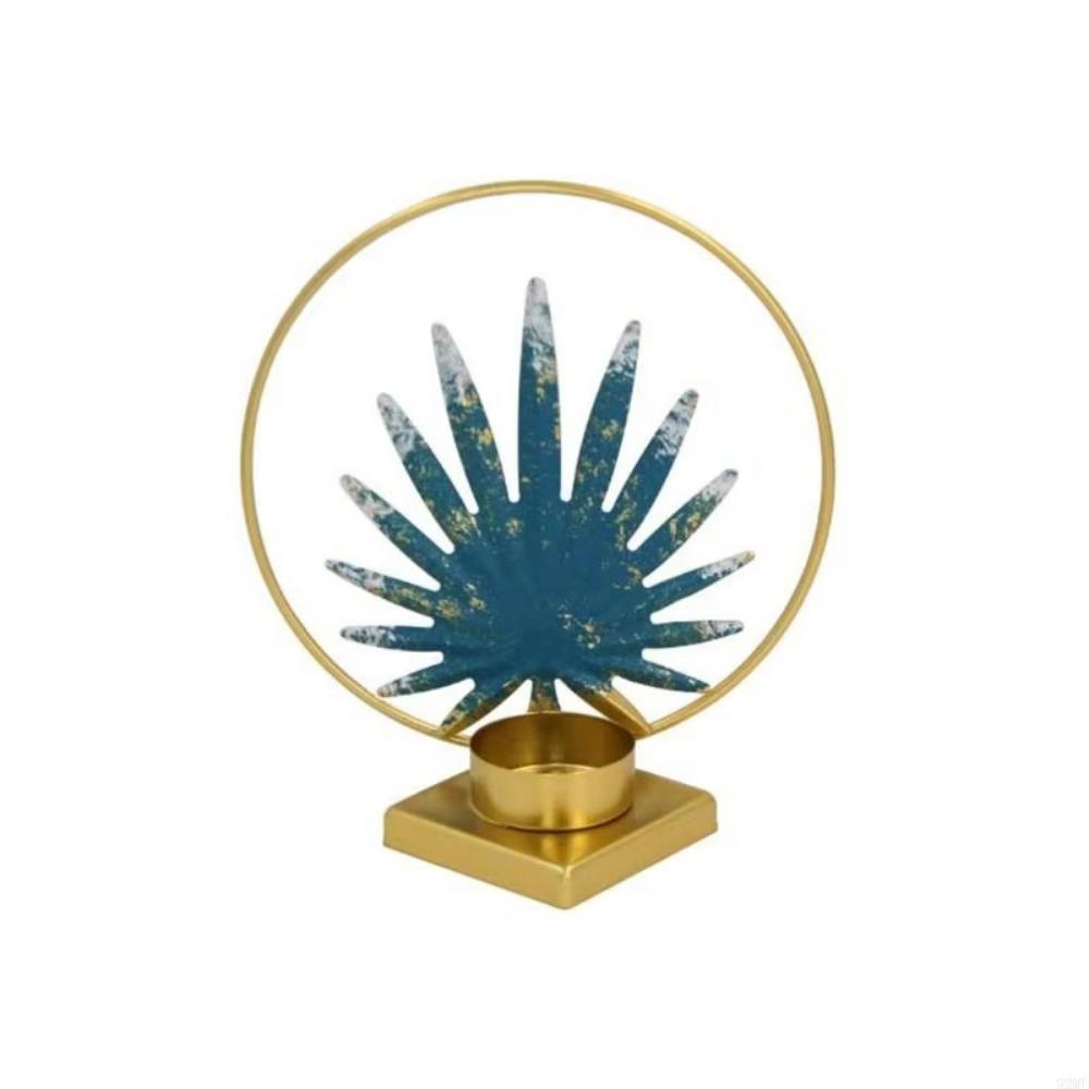 

Iron Crafts Leaves Candlestick Ornament Decorative Metal Tealight Holder Dining Table