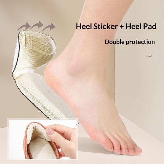 2 Pairs Breathable Heel Liner T-Shaped Heel Grips for Shoes Anti-Slip Cushion Pads for Loose Shoes Blister Prevention Size Adjuster for Heels