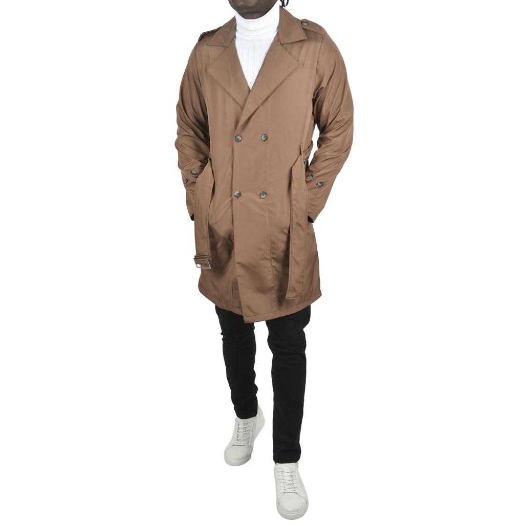 DeepSEA Geniş Kalıp Kruvaze Yaka Su İtici Astarsız Uzun Trençkot 2500789