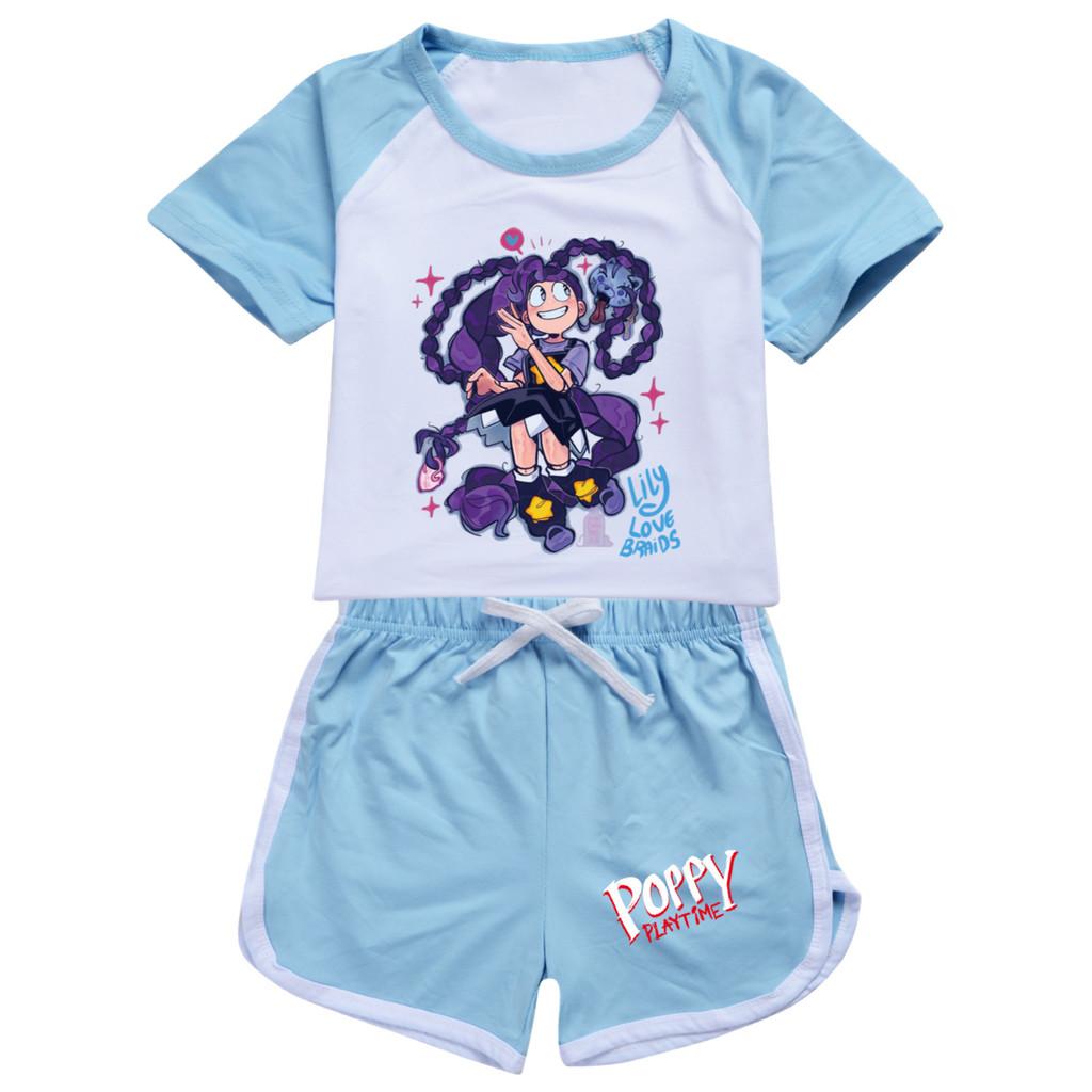 5625 Kids Girls Lily Lovebraids Print T-shirt Shorts Tracksuit Sets